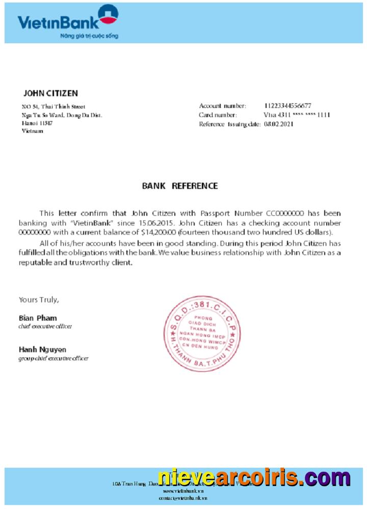 Vietnam Vietinbank reference